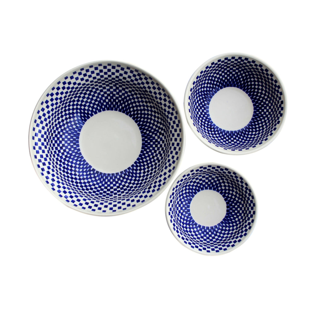 Checkerboard - Small Serving Bowl  Polish Ceramics - PasParTou