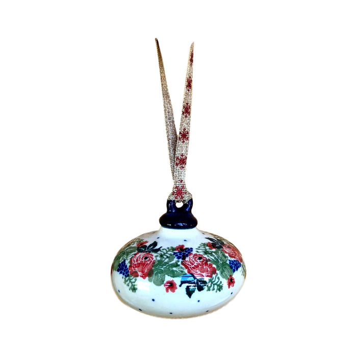 Ornament - Polish Pottery - Red Roses  Christmas Ornaments - PasParTou