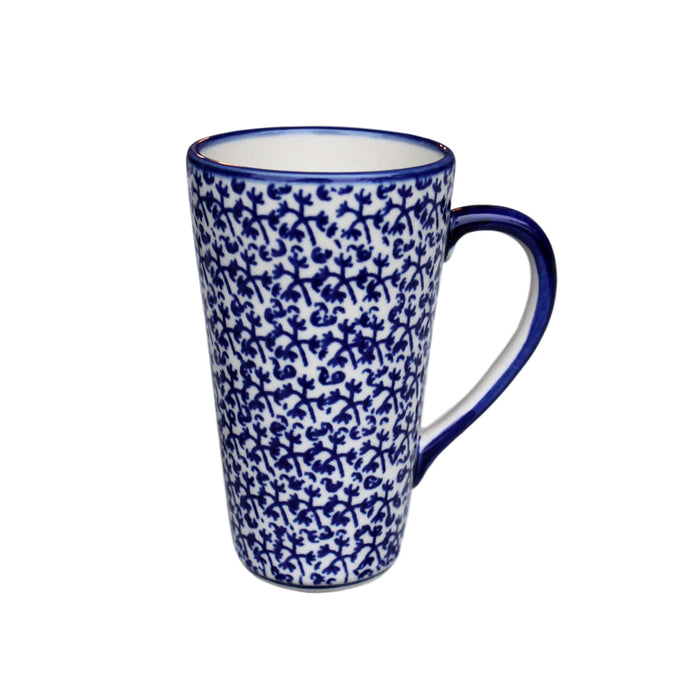 Blue Fern -  Tall Mug  Polish Ceramics - PasParTou
