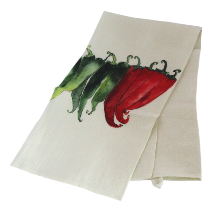 Teatowel Off White Soft Washed Linen with Pepper Print  Teatowel - PasParTou