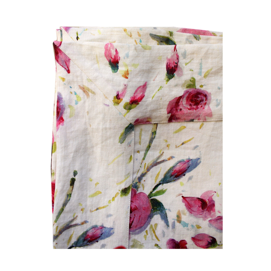 Tablecloth - Softwashed Off White Linen Rose Pattern  tablecloth - PasParTou