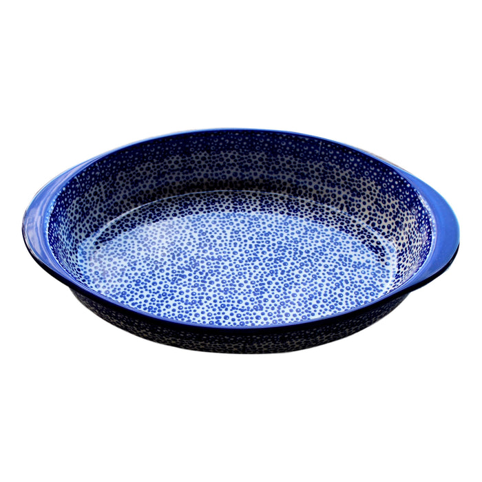 Blue Spatter - Small Oval Baker  Polish Ceramics - PasParTou