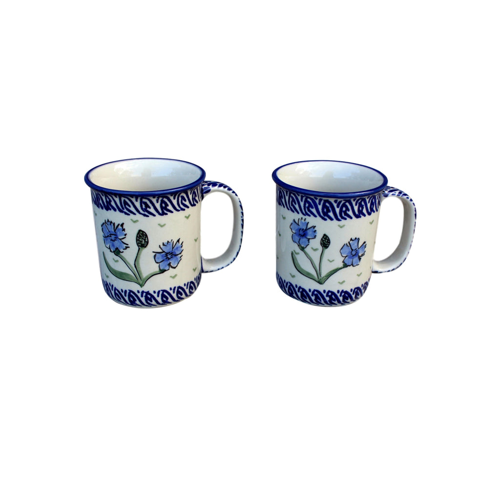 Blue Dahlia - Classic Handled Mug  Polish Ceramics - PasParTou