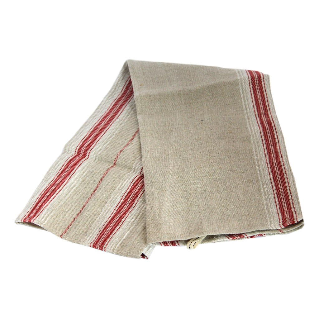 Teatowel - Red Striped Softwashed Linen  Teatowel - PasParTou