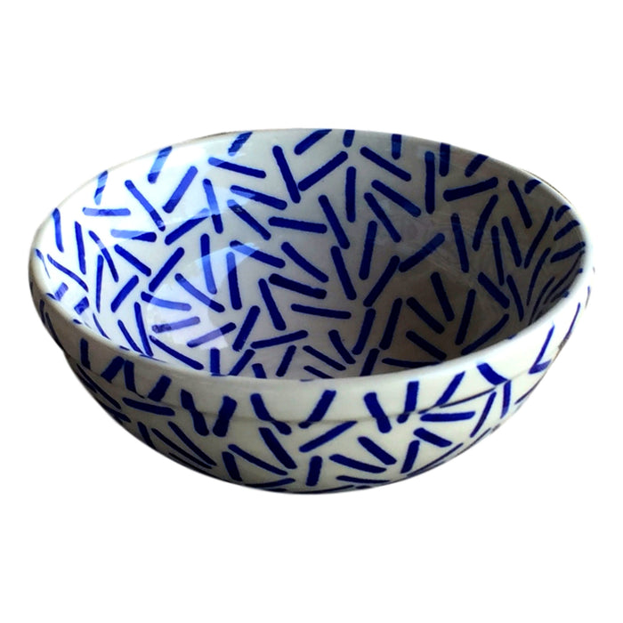 Op Art Blue - Dessert Bowl  Polish Ceramics - PasParTou