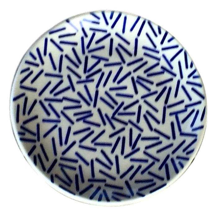 Op Art Blue - Dessert Plate  Polish Ceramics - PasParTou