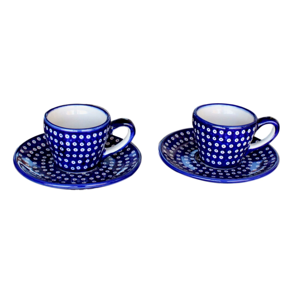 Dotty for Dots Navy - Espresso Cup - Set of 2  Polish Ceramics - PasParTou