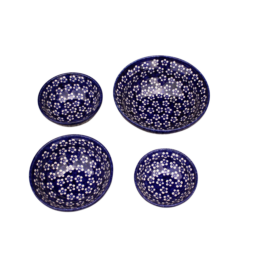 Blue Flowers - Medium Serving Bowl  Polish Ceramics - PasParTou