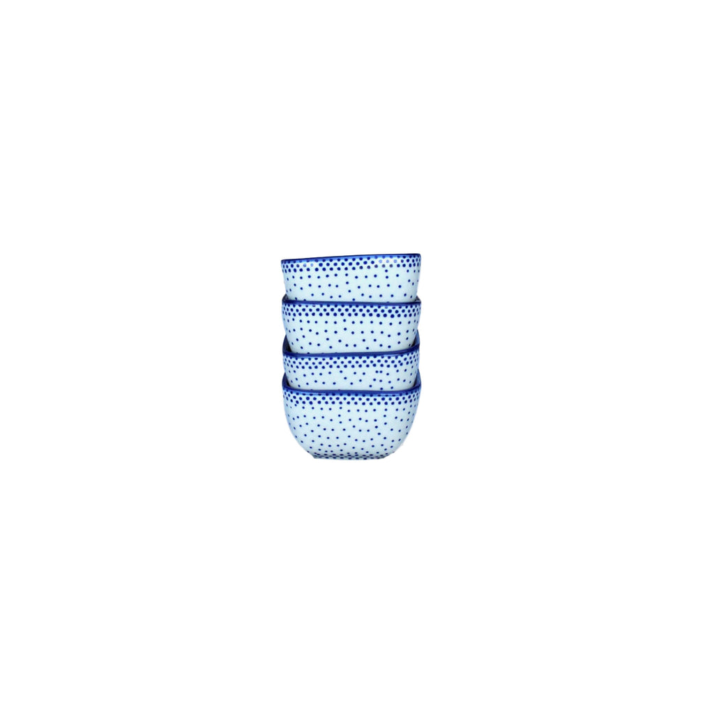 Tiny Blue Dots - Small Square Bowl  Polish Ceramics - PasParTou