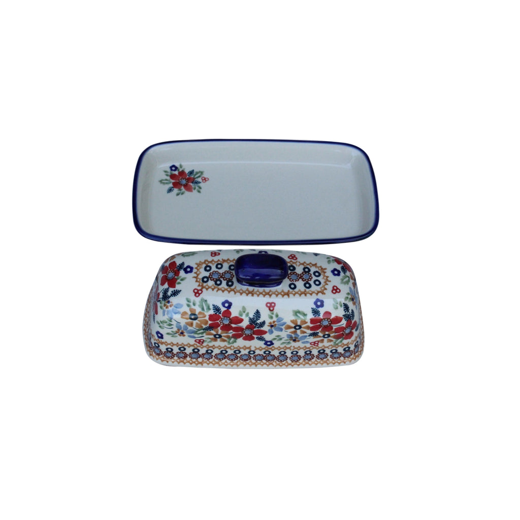 Harvest Floral 2 - American Butter Dish  Polish Ceramics - PasParTou