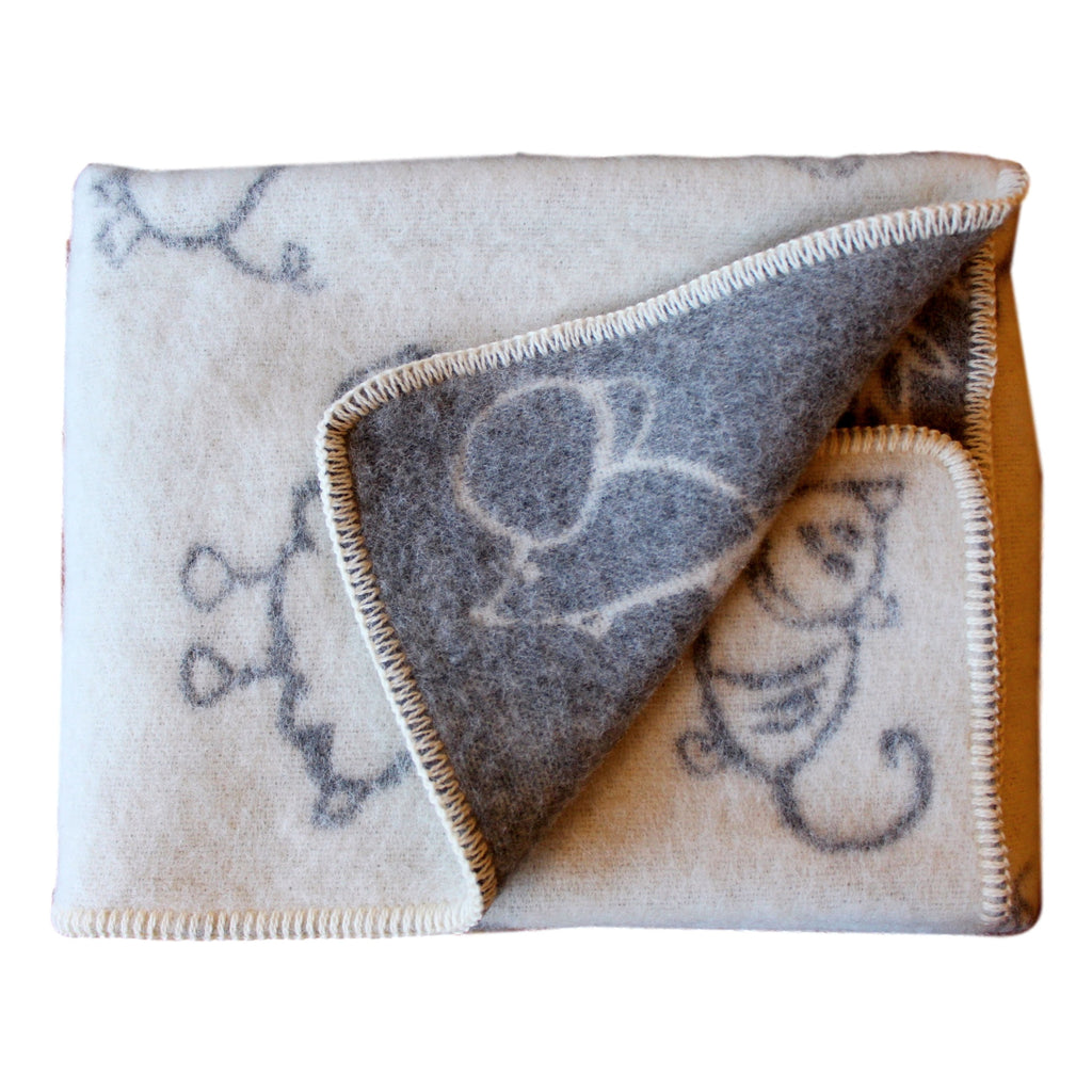 Organic Wool Baby Blanket - Farm Animals  baby blanket - PasParTou