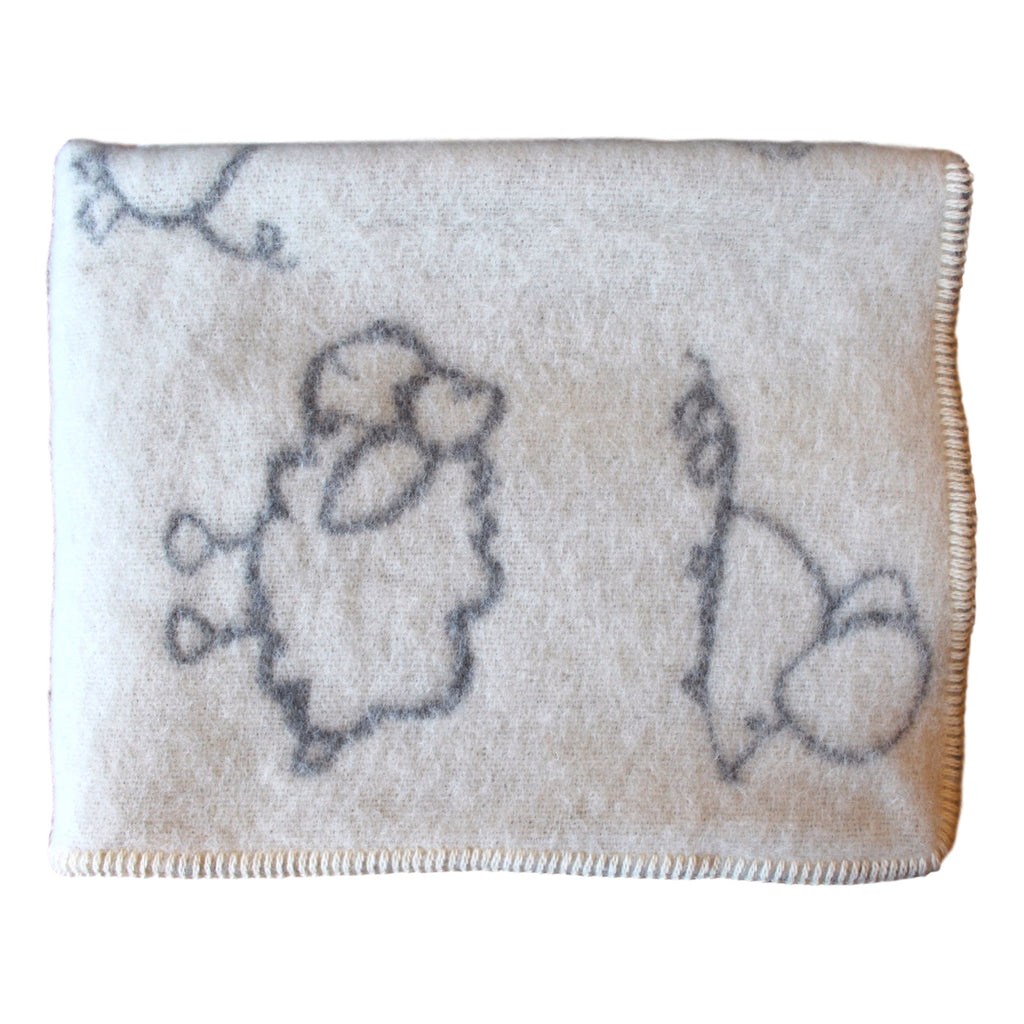 Organic Wool Baby Blanket - Farm Animals  baby blanket - PasParTou