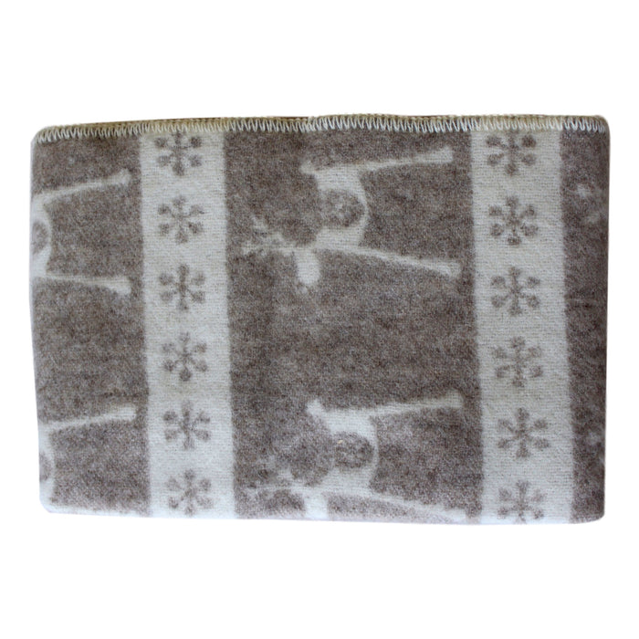 Organic Wool Baby Blanket - Reindeer & Snowflakes  baby blanket - PasParTou