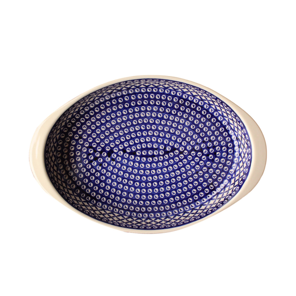 Lattice - Large Oval Baker  Polish Ceramics - PasParTou