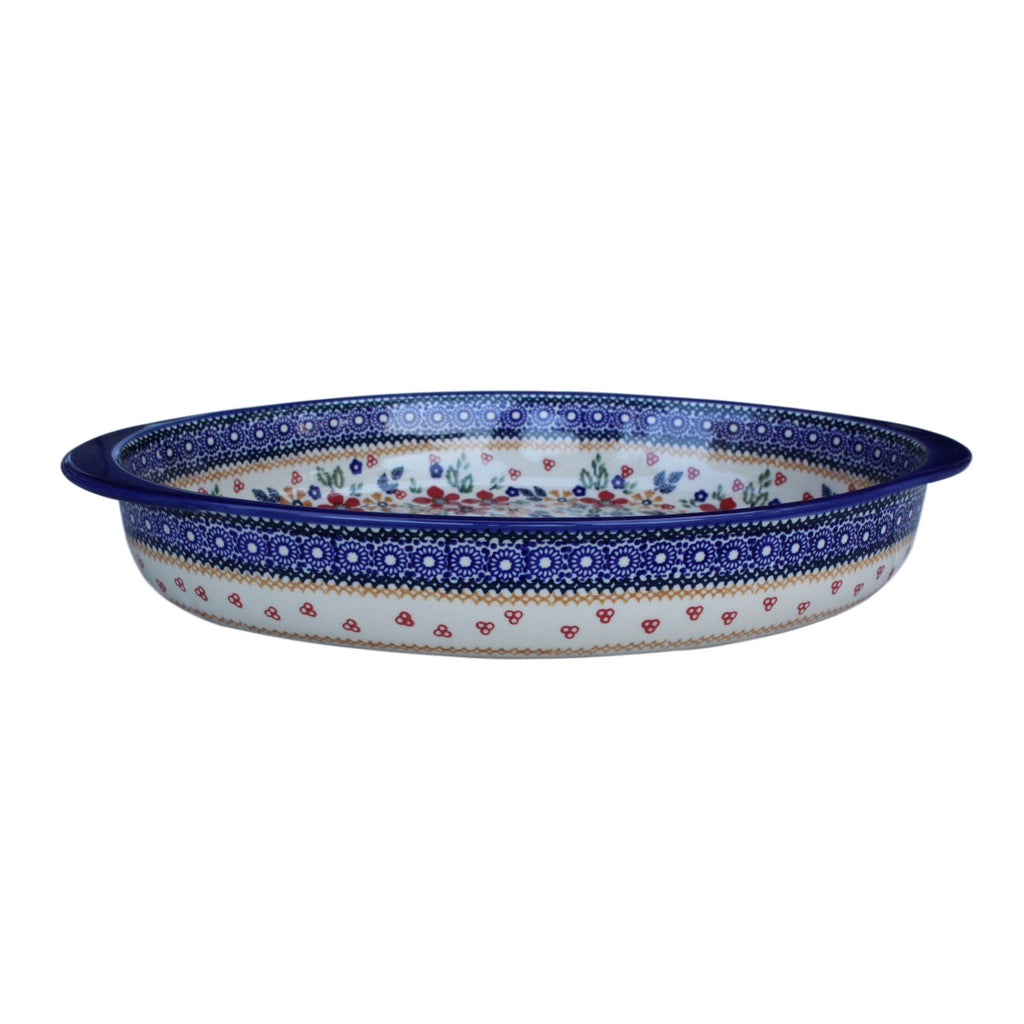 Harvest Floral - Large Oval Baker  Polish Ceramics - PasParTou