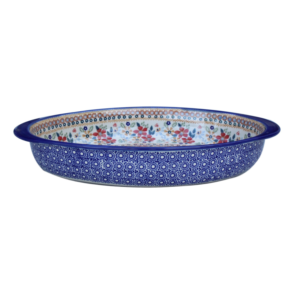 Harvest Floral 2 - Large Oval Baker  Polish Ceramics - PasParTou