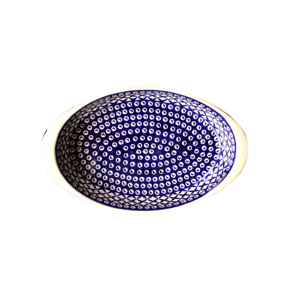 Lattice - Small Oval Baker  Polish Ceramics - PasParTou