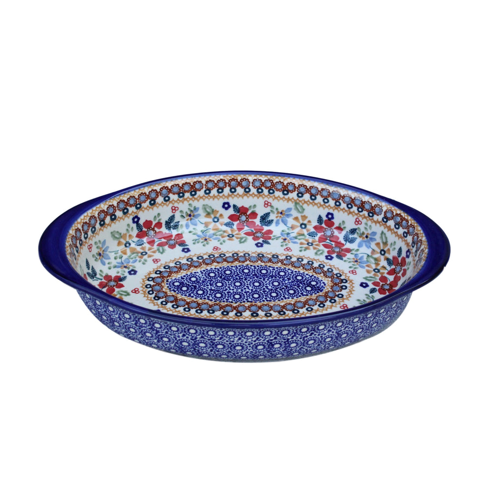 Harvest Floral 2 - Small Oval Baker  Polish Ceramics - PasParTou