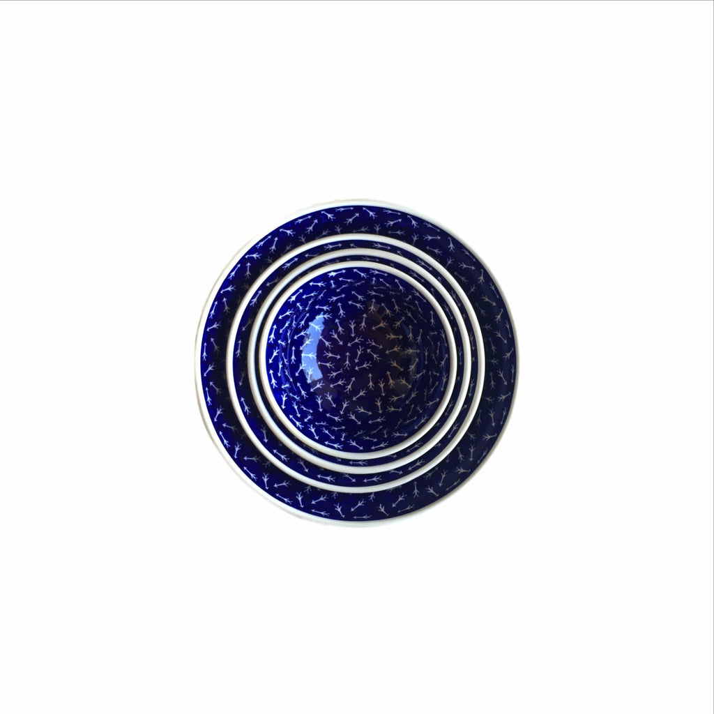 White Arrows - Dessert Bowl  Polish Ceramics - PasParTou