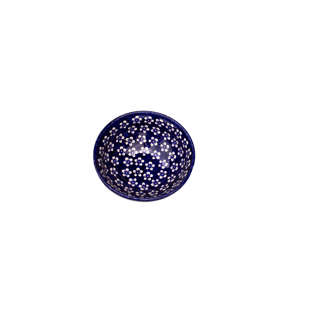 Blue Flowers - Small Serving Bowl  Polish Ceramics - PasParTou
