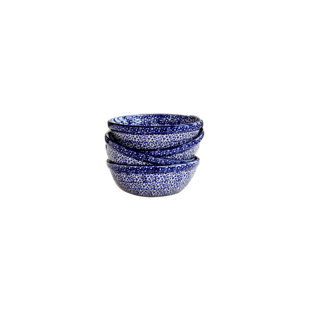 Blue Spatter - Dessert Bowl  Polish Ceramics - PasParTou