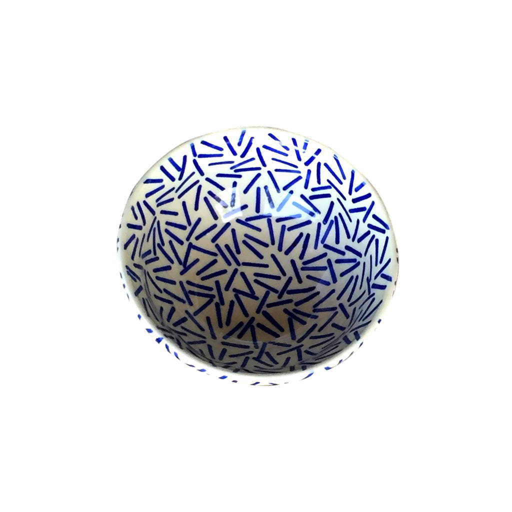 Op Art Blue - Small Serving Bowl  Polish Ceramics - PasParTou