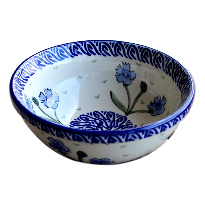 Blue Dahlia - Salad Bowl  Polish Ceramics - PasParTou