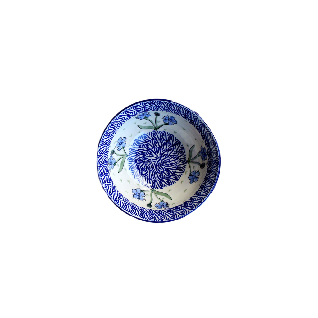 Blue Dahlia - Salad Bowl  Polish Ceramics - PasParTou