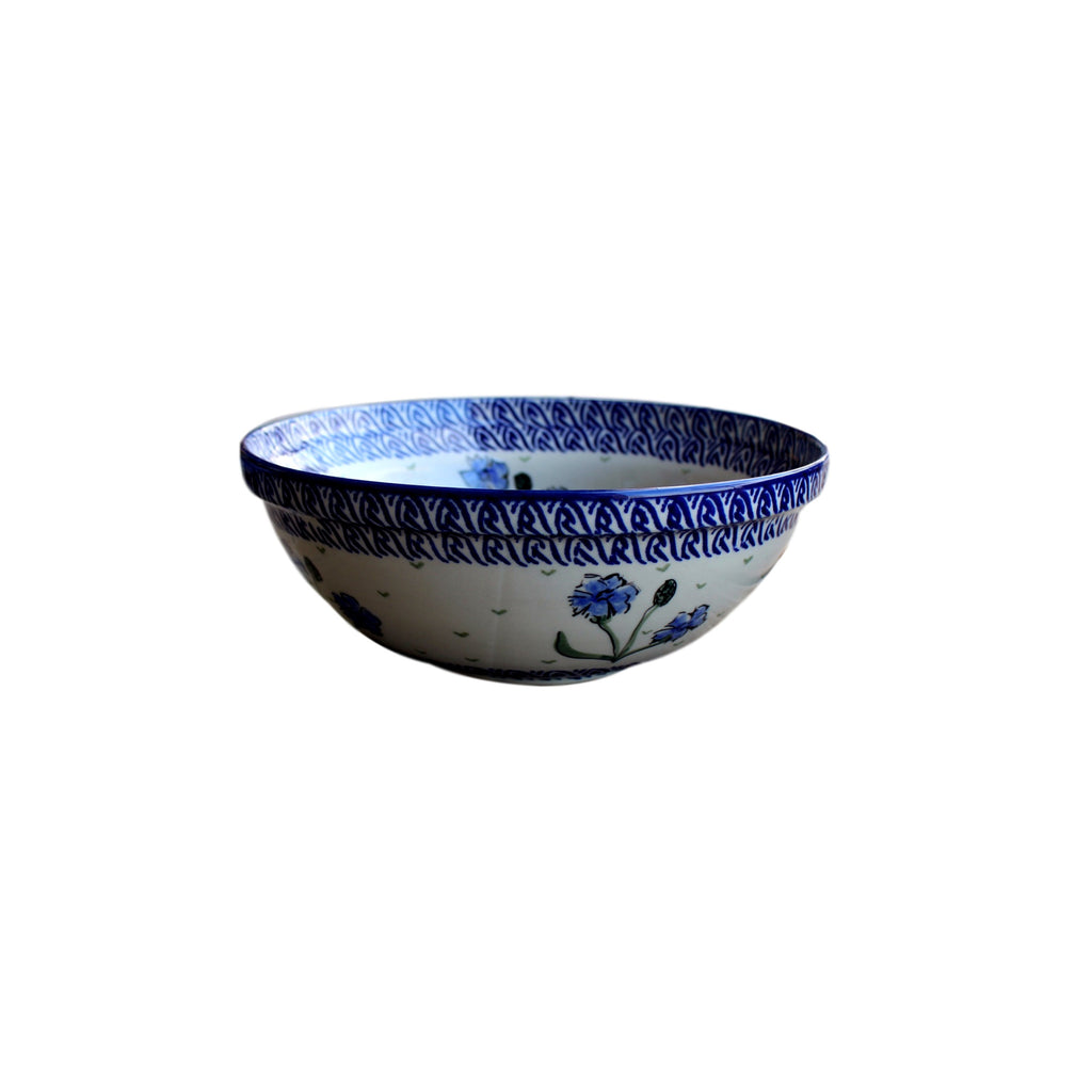 Blue Dahlia - Medium Serving Bowl  Polish Ceramics - PasParTou