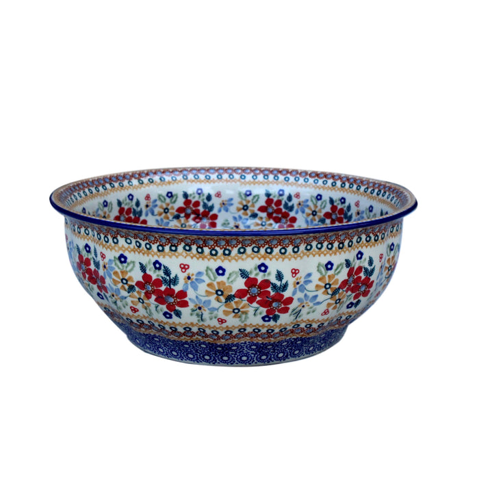 Harvest Floral 2 - Large Fluted Serving Bowl  Polish Ceramics - PasParTou