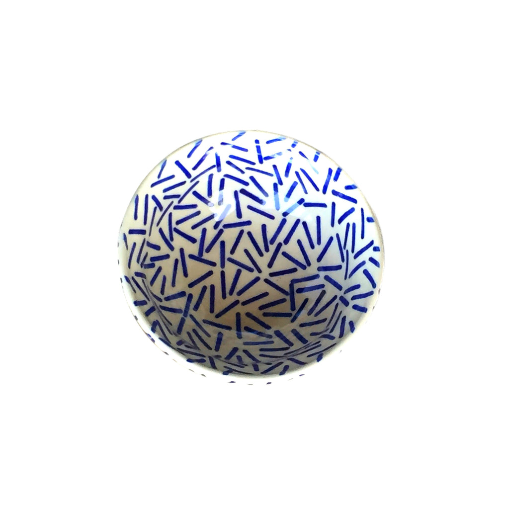 Op Art Blue - Dessert Bowl  Polish Ceramics - PasParTou