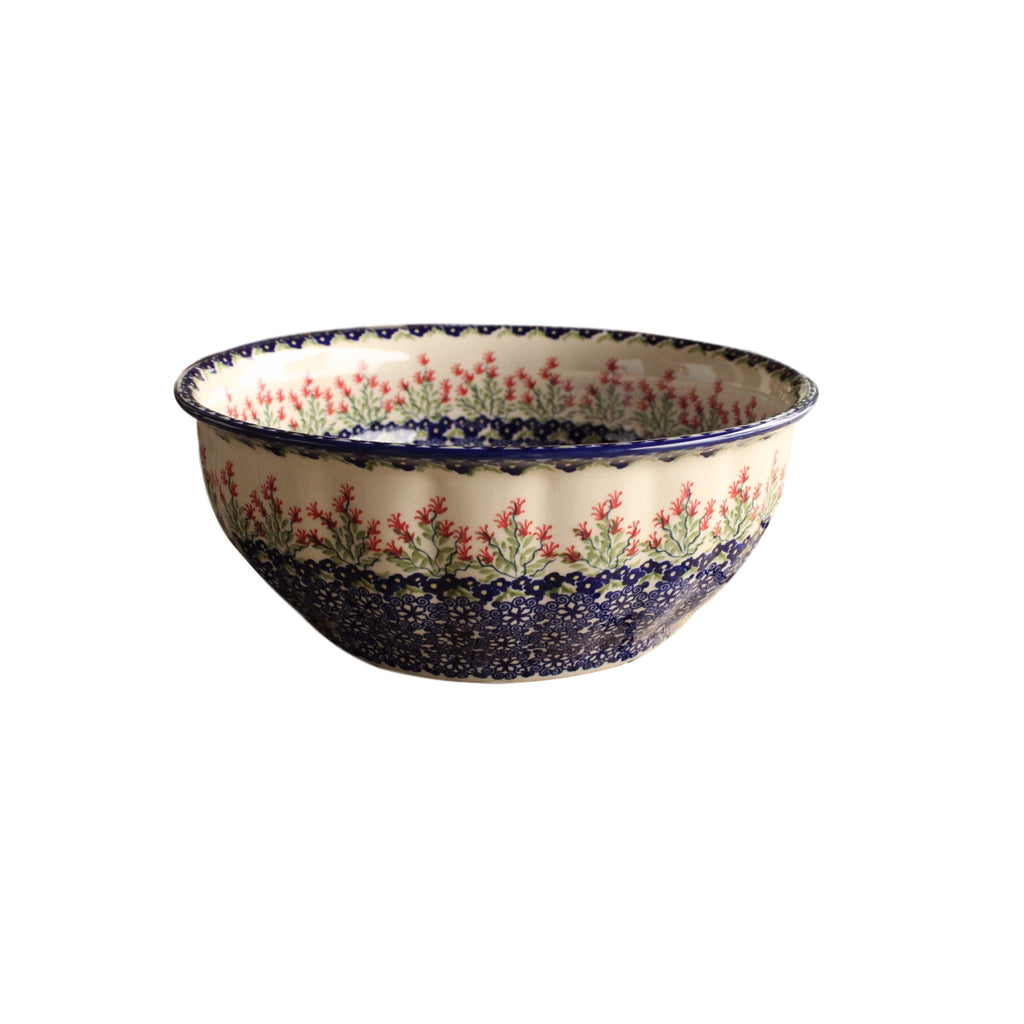 Garden - Large Fluted Serving Bowl  Polish Ceramics - PasParTou