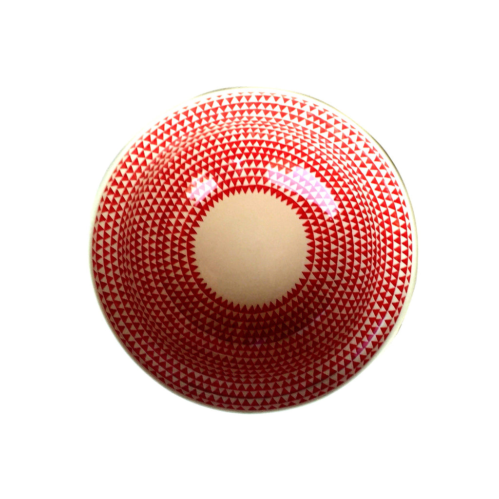 Triangles Red - Medium Serving Bowl  Polish Ceramics - PasParTou