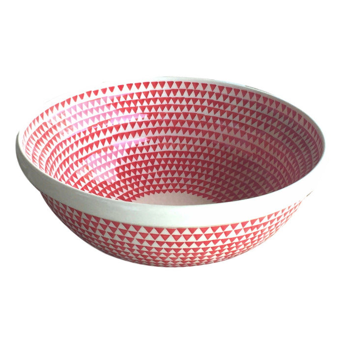 Triangles Red - Medium Serving Bowl  Polish Ceramics - PasParTou