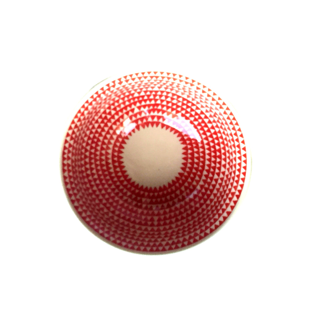Triangles Red - Salad Bowl  Polish Ceramics - PasParTou