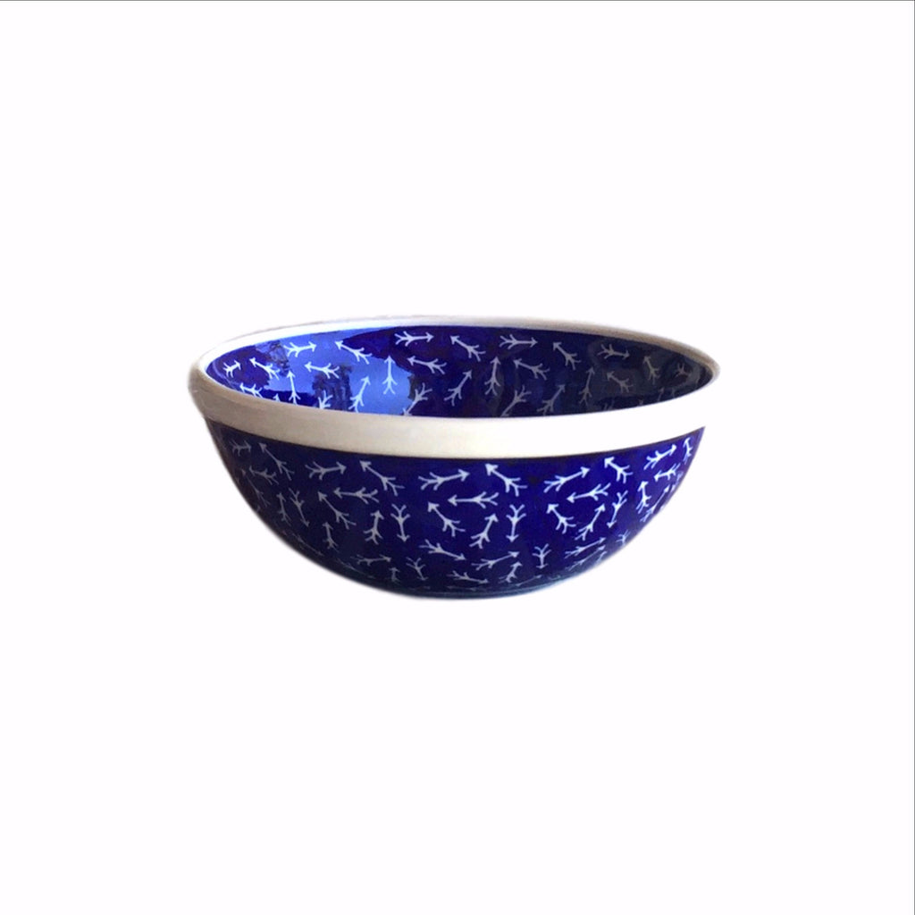 White Arrows - Dessert Bowl  Polish Ceramics - PasParTou