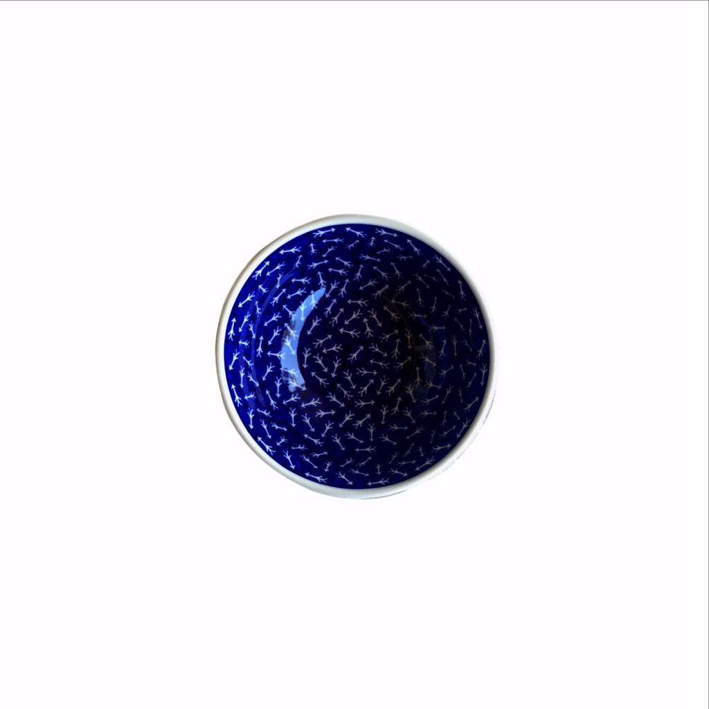 White Arrows - Dessert Bowl  Polish Ceramics - PasParTou