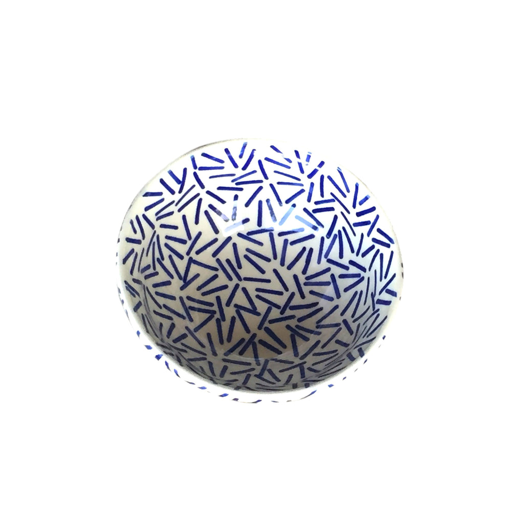 Op Art Blue - Salad Bowl  Polish Ceramics - PasParTou