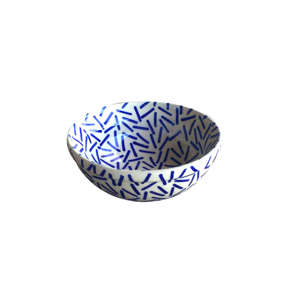 Op Art Blue - Dessert Bowl  Polish Ceramics - PasParTou
