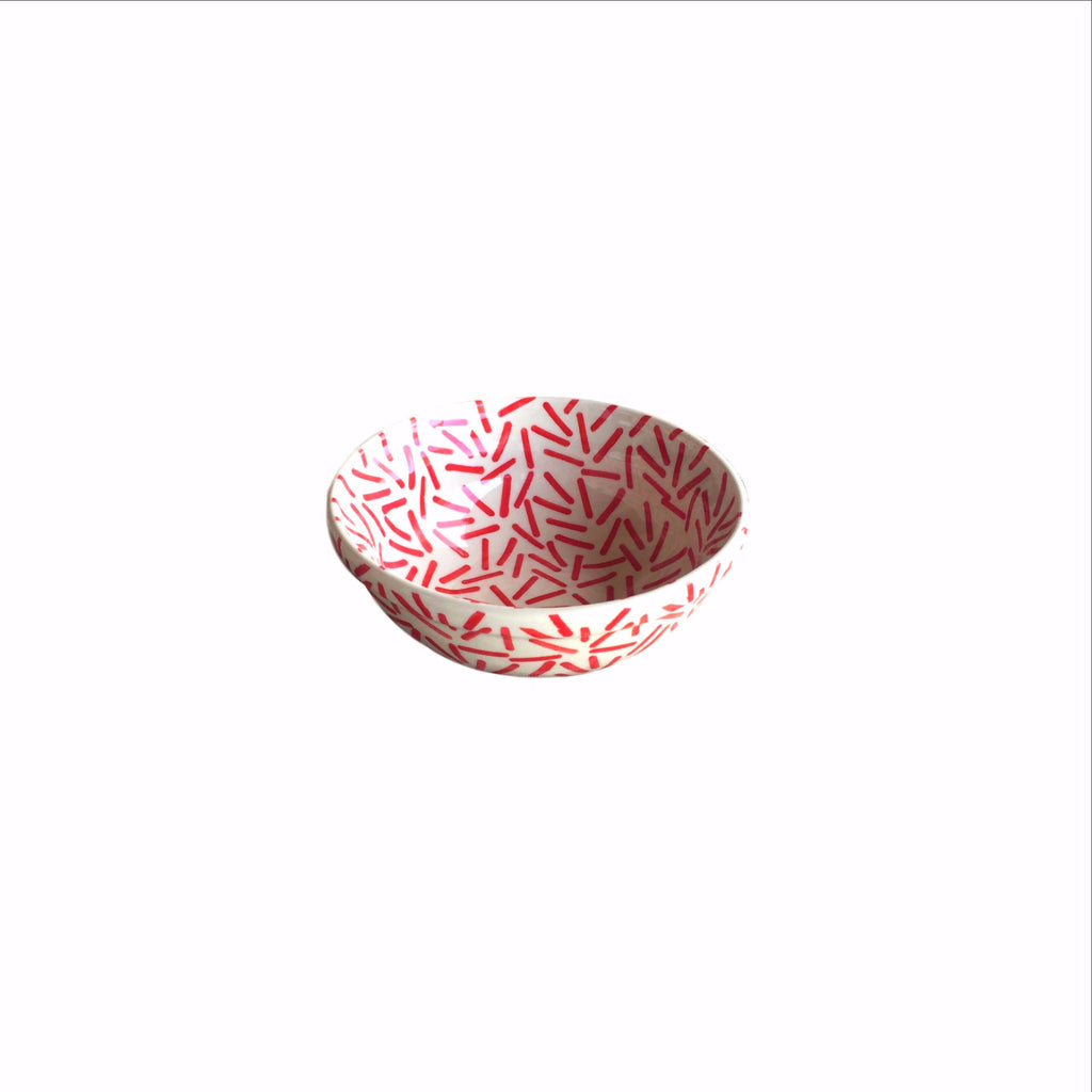 Op Art Red - Dessert Bowl  Polish Ceramics - PasParTou