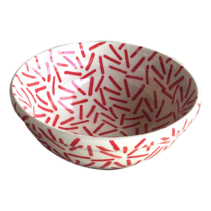 Op Art Red - Small Serving Bowl  Polish Ceramics - PasParTou
