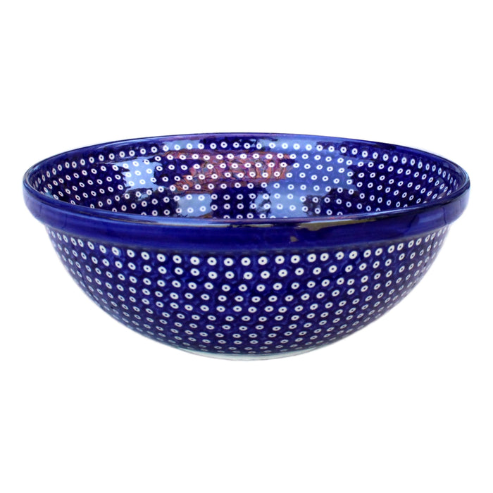 Dotty for Dots Navy - Medium Serving Bowl  Polish Ceramics - PasParTou