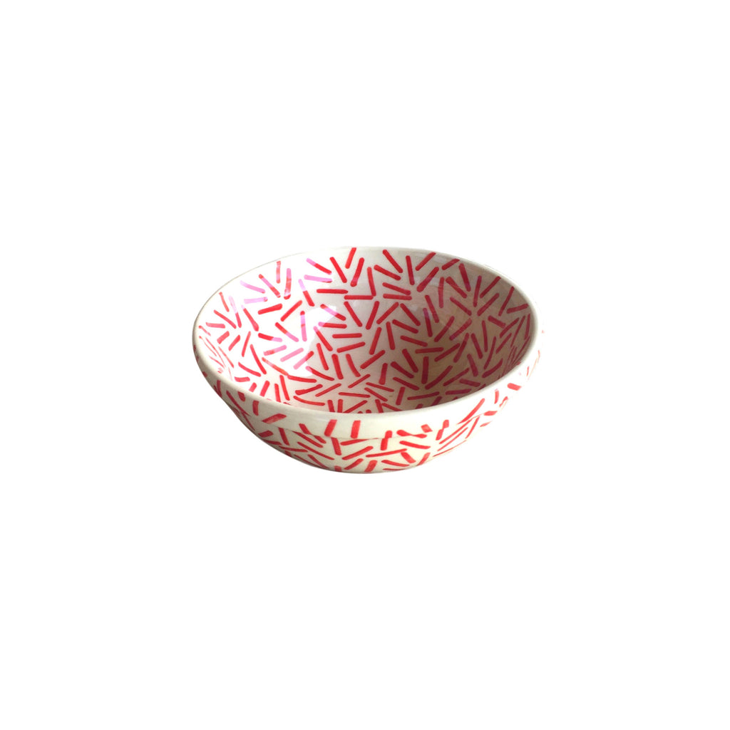 Op Art Red - Salad Bowl  Polish Ceramics - PasParTou