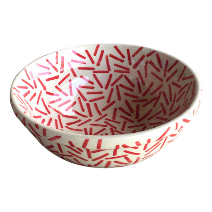 Op Art Red - Salad Bowl  Polish Ceramics - PasParTou