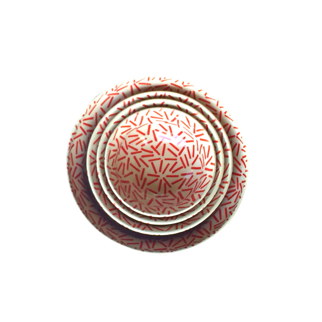 Op Art Red - Dessert Bowl  Polish Ceramics - PasParTou