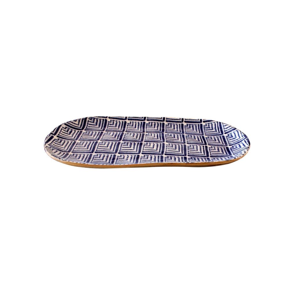 Bread Tray Deco Cobalt  Handmade pottery - PasParTou