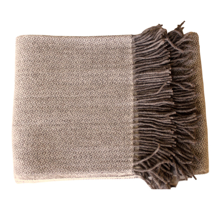 Throw - Brown Diamond -Organic Alpaca/Wool  Throws - PasParTou