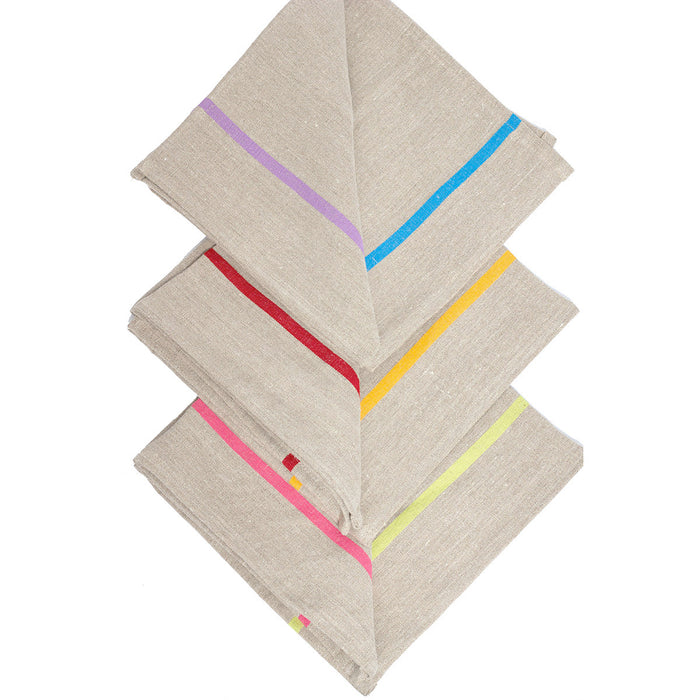 Napkins - Rainbow/Natural - 19x19 - Set of 4  napkins - PasParTou