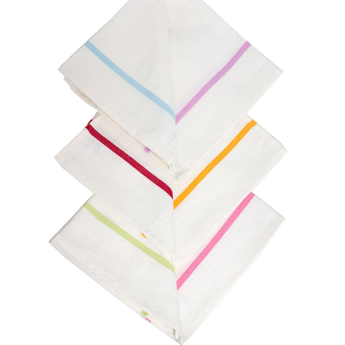 Napkins - Rainbow/White - 19x19 - Set of 4  napkins - PasParTou