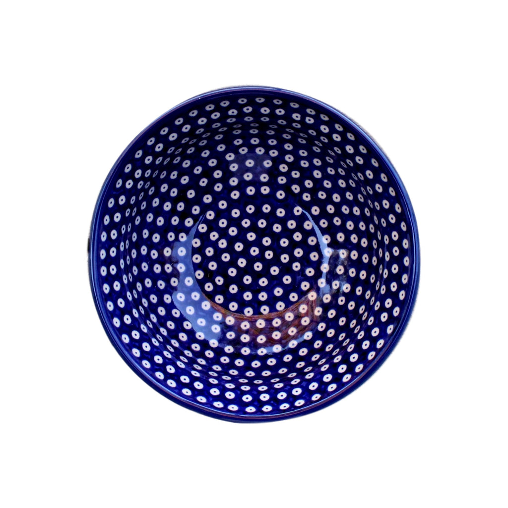 Dotty for Dots Navy - Dessert Bowl  Polish Ceramics - PasParTou